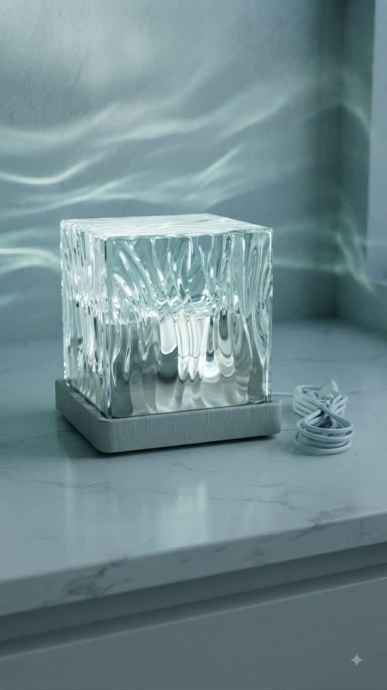 Lampe Cube Motif Vague projecteur d'ambiance aquatique sensorielle TSA